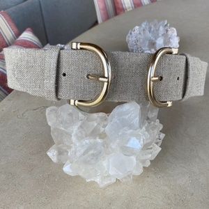 ZARA Linen Lined Belt with Double Metal Buckle